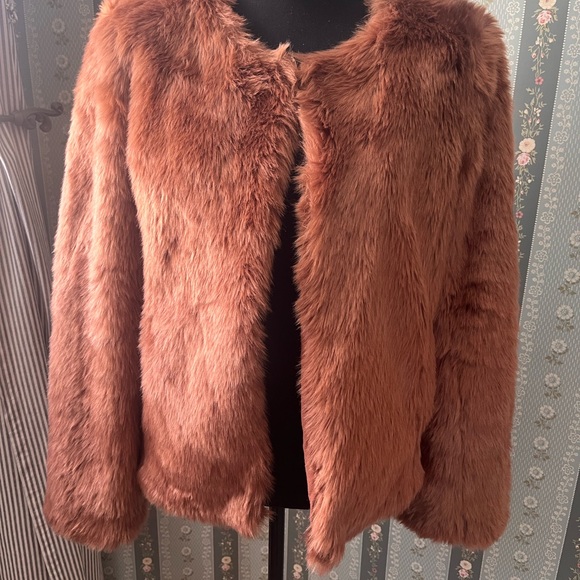 Soft Pink Faux Fur Jacket - Picture 1 of 4